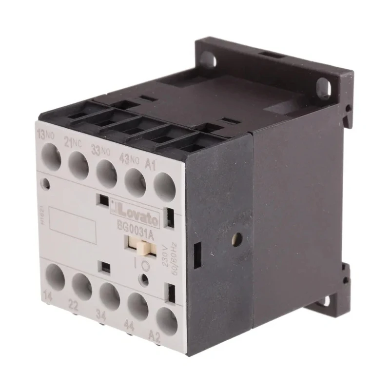 Lovato Electric BG Contactor Relay 230V ac Coil, 4-Pole, 10 A, 3 NO/1 NC, 690V ac 11BG0031A230