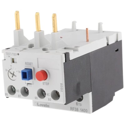 Lovato Electric Thermal Overload Relay, NO/NC, 14A Relay Contact Current, 9 to 14A Adjustable Current Range, 3 Pole RF38
