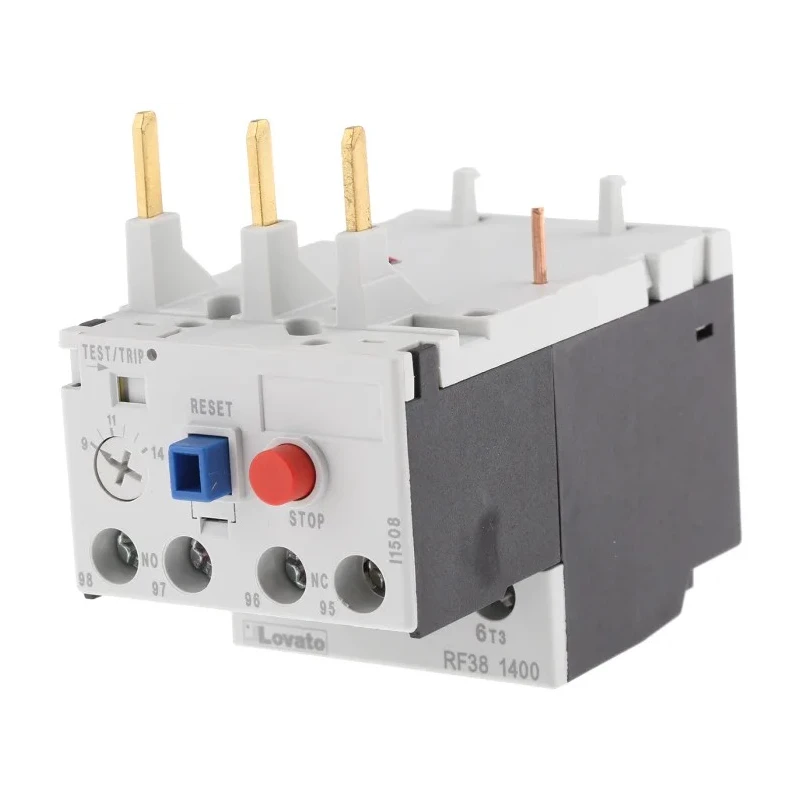 Lovato Electric Thermal Overload Relay, NO/NC, 14A Relay Contact Current, 9 to 14A Adjustable Current Range, 3 Pole RF38