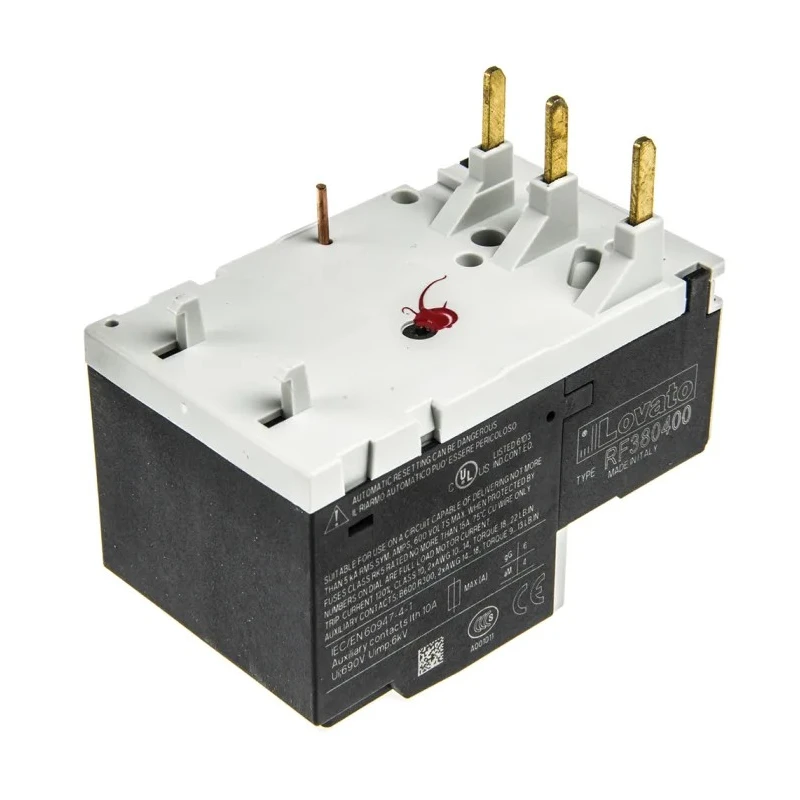 Lovato Electric Thermal Overload Relay Direct Mount 3P NO/NC 2.5-4A FLC 4A Contact Rating RF38