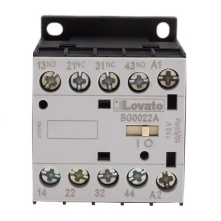 Lovato Electric BG Contactor Relay 110V AC Coil 4-Pole 10A 2 NO/2 NC 690V AC 11BG0022A110
