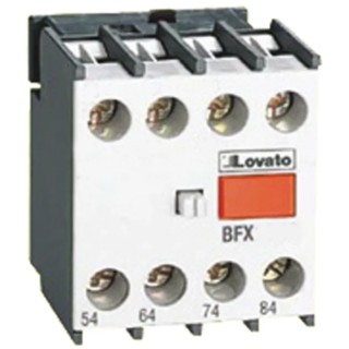 Lovato Electric Auxiliary Contact Block, 4 Contacts, 1 NO/3 NC, BG Series, Snap-On Mount, 10 A, 690 V BFX1013