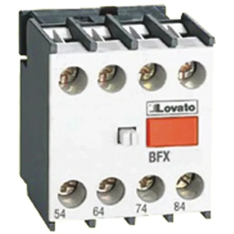 Lovato Electric Auxiliary Contact Block, 4 Contacts, 1 NO/3 NC, BG Series, Snap-On Mount, 10 A, 690 V BFX1013