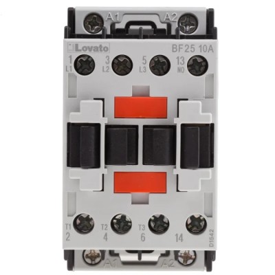 Lovato Electric 3-Pole Contactor, 400V AC Coil, 25 A, 11 kW, 3 NO Auxiliary Contacts, BF2510A400