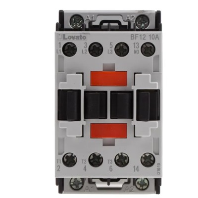 Lovato Electric 3-Pole Contactor, 110V AC Coil, 12 A, 5.5 kW Motor Control BF1210A110