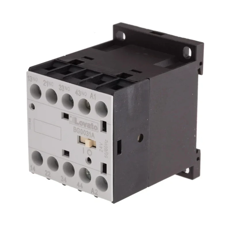 Lovato Electric BG Contactor Relay 24V AC Coil Voltage 4-Pole 10A Contact Current 3 NO 1 NC Configuration 690V 11BG0031A024