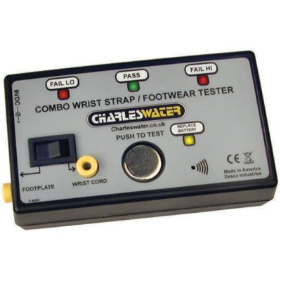 Desco Europe Wrist & Foot ESD Tester 9V Mains/Battery Powered LED Display 35mΩ-750kΩ Resistance Measurement 99037