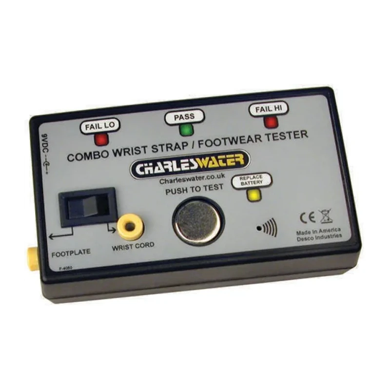 Desco Europe Wrist & Foot ESD Tester 9V Mains/Battery Powered LED Display 35mΩ-750kΩ Resistance Measurement 99037