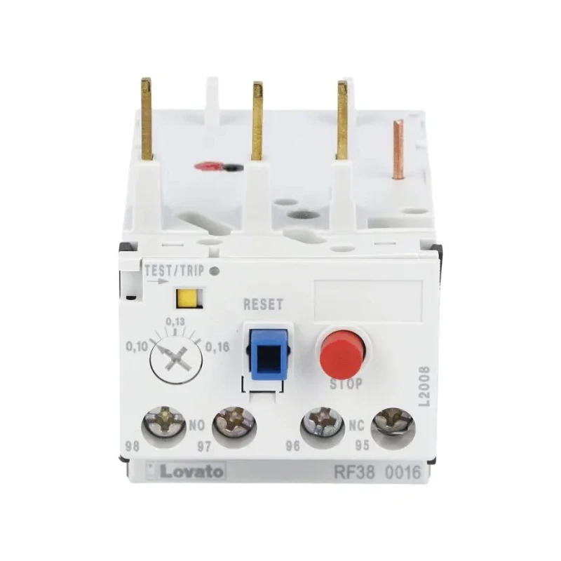 Lovato Electric Thermal Overload Relay RF38, NO/NC, 1.6 to 2.5 A FLC, 2.5 A Contact Rating, 690V AC, 3 Pole 