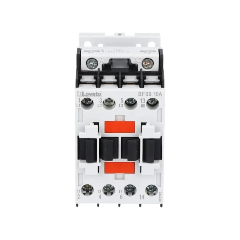 Lovato Electric BF Contactor, 3-Pole, 400V AC Coil, 9 A, 4 kW Power Rating, 3 NO Auxiliary Contacts BF0910A400