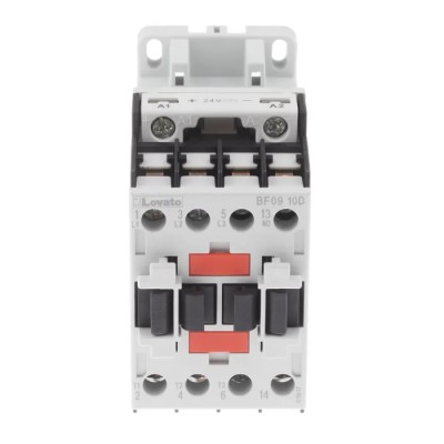Lovato Electric BF Contactor 24V DC Coil, 3-Pole, 9A, 4.2kW, 3 NO Auxiliary Contacts, 440V AC BF0910D024