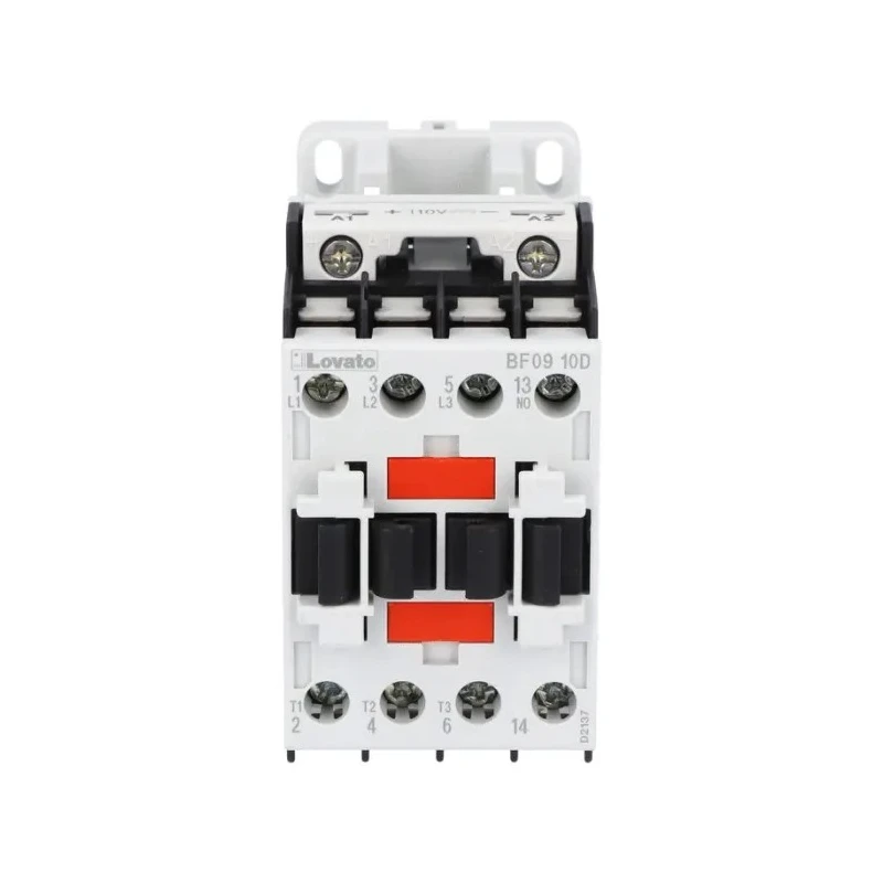 Lovato Electric BF Contactor 24V DC Coil, 3-Pole, 9A, 4.2kW, 3 NO Auxiliary Contacts, 440V AC BF0910D024