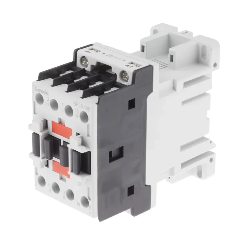 Lovato Electric BF Contactor 24V DC Coil, 3-Pole, 9A, 4.2kW, 3 NO Auxiliary Contacts, 440V AC BF0910D024