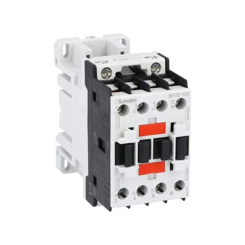 Lovato Electric BF Contactor 24V DC Coil, 3-Pole, 9A, 4.2kW, 3 NO Auxiliary Contacts, 440V AC BF0910D024