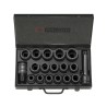 Facom 16-Piece 3/4 in Standard Impact Socket Set Chrome Molybdenum Steel Manganese Phosphate Finish NKD.500