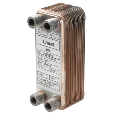 Xylem Liquid Heat Exchanger Copper Brazed Plate, 30 Cooling Elements, 214.5 mm Height, 80.7 mm Width, 24.1 mm LN569500030010