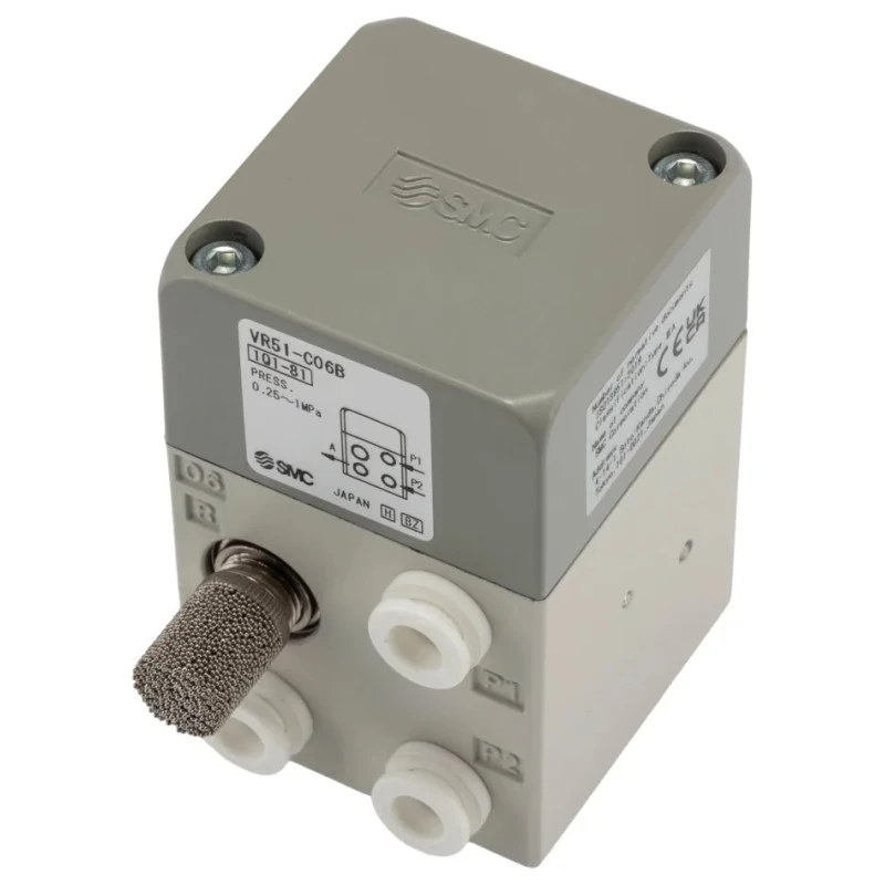SMC Push Button Pneumatic Manual Control Valve Series 5 mm, III B, Die Cast Aluminium Body, 3-Port, 1 Mpa Operating VR51