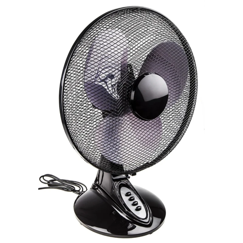 RS PRO 400 mm blade diameter Black Desk Fan 3 Speed 230V Type G Plug 144-9671