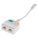 RS PRO 2 Port RJ45 Shielded T-Adapter Cat5 Ethernet Connector Shielded 150mm Extension RJ45 RJ45