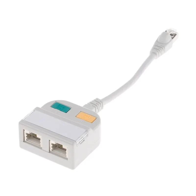 RS PRO 2 Port RJ45 Shielded T-Adapter Cat5 Ethernet Connector Shielded 150mm Extension RJ45 RJ45