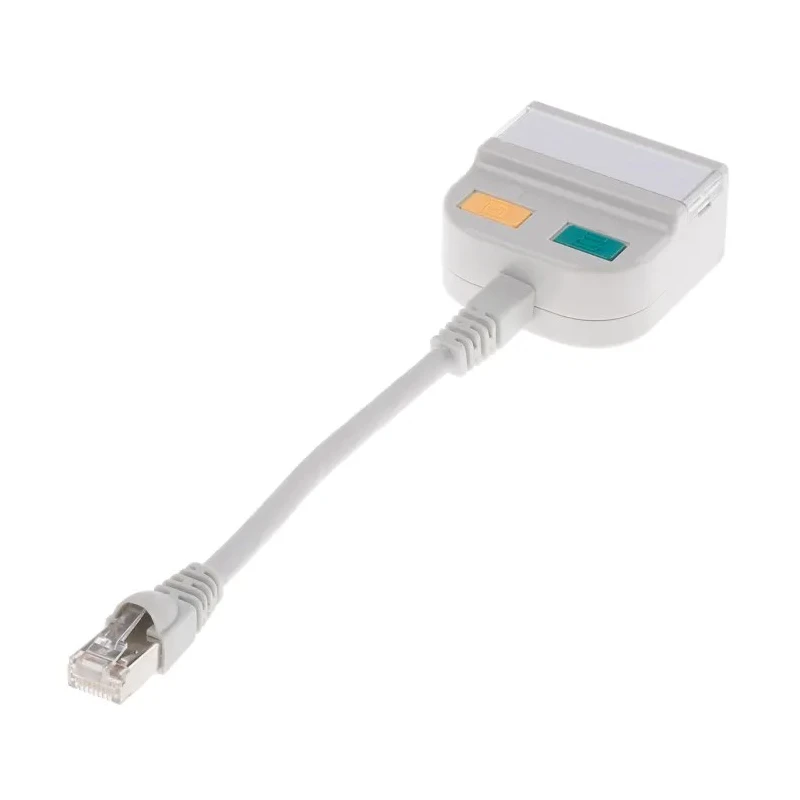 RS PRO 2 Port RJ45 Shielded T-Adapter Cat5 Ethernet Connector Shielded 150mm Extension RJ45 RJ45