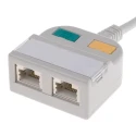RS PRO 2 Port RJ45 Shielded T-Adapter Cat5 Ethernet Connector Shielded 150mm Extension RJ45 RJ45