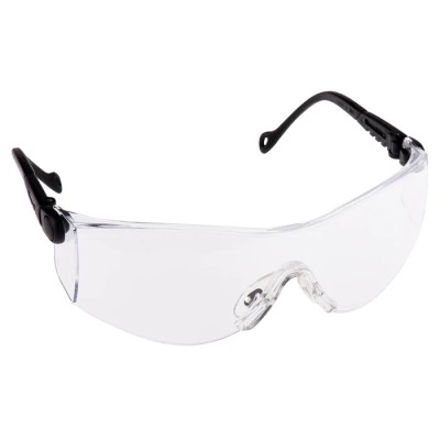 North OP-TEMA Safety Glasses, Abrasion Resistant, Clear Lens, Black Nylon Frame 1000016