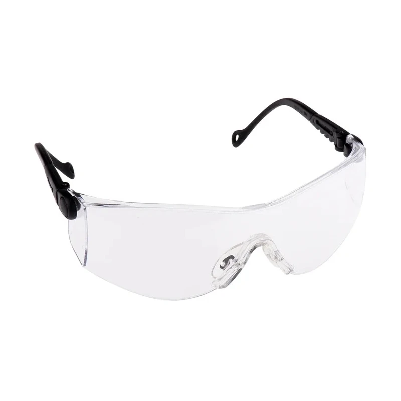 North OP-TEMA Safety Glasses, Abrasion Resistant, Clear Lens, Black Nylon Frame 1000016