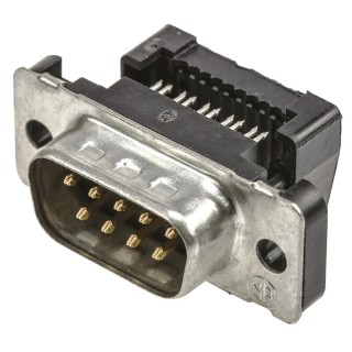 TE Connectivity Amplimite HDF-20 9 Way Right Angle 2.76 mm Pitch Cable D-Sub Connector Male 1658613-4