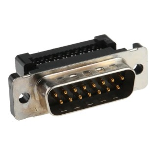 TE Connectivity Amplimite HDF-20 15 Way Right Angle 2.76 mm Pitch Cable D-Sub Connector Male 1658613-3