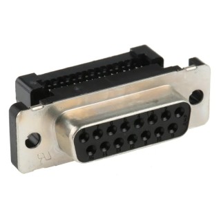 TE Connectivity Amplimite HDF-20 15 Way Right Angle 2.76 mm Pitch Cable D-Sub Connector Female 1658612-3