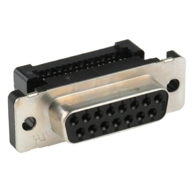 TE Connectivity Amplimite HDF-20 15 Way Right Angle 2.76 mm Pitch Cable D-Sub Connector Female 1658612-3