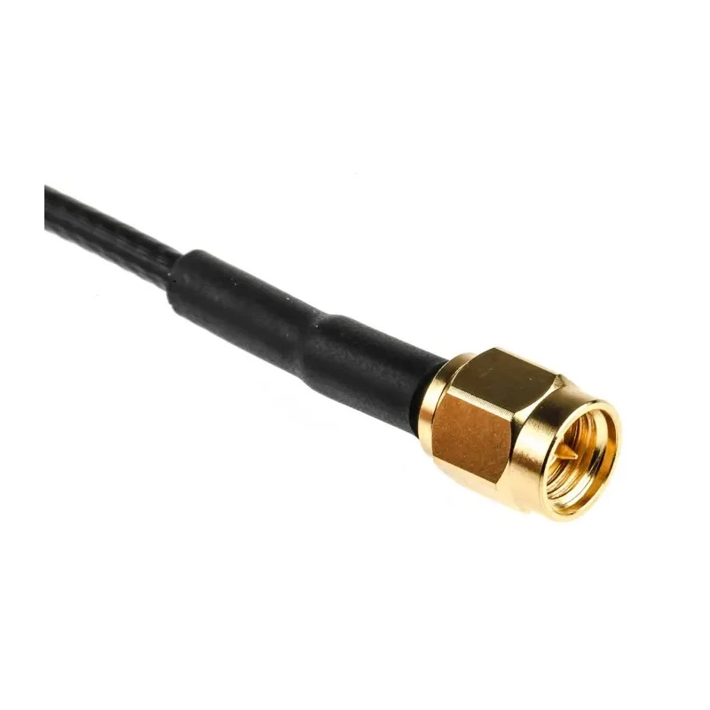 TE Connectivity SMA Series 1 m RG174 Coaxial Cable 50 Ω Black Terminated RG174