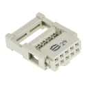 HARTING 10-Way 2 Row Female IDC Connector for Cable, 2.5A, 320V AC, Gold Plated Contacts 09185106813