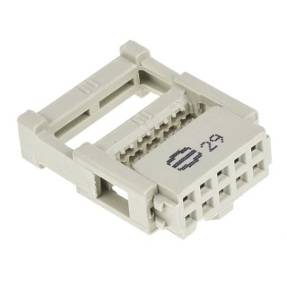 HARTING 10-Way 2 Row Female IDC Connector for Cable, 2.5A, 320V AC, Gold Plated Contacts 09185106813