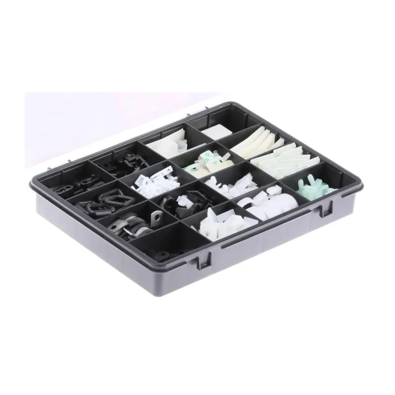 HellermannTyton Cable Accessory Fixing Kit Black Polyamide 12, Polyacetal, Polyamide 4.6, Ethylene 151-00000 BMS-100-DIV-MIX