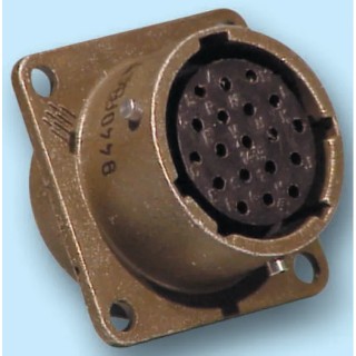 Glenair Copper Alloy Straight 6 Way Box Mount MIL Spec Circular Connector Female Brown, Male Contacts, Shell IPT02A10-6P