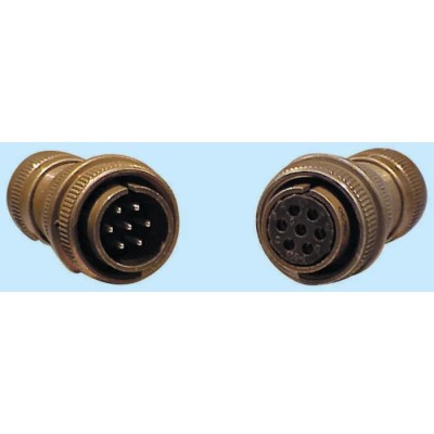 Glenair Copper Alloy Straight 7 Way Cable MIL Spec Circular Connector Male Contacts Shell Size 16S Threaded IT3106A16S1PPHM