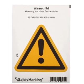 Wolk Hazard Warning Sign Label Self-Adhesive Polyvinyl Chloride 100mm x 100mm 21.0196