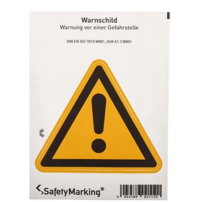 Wolk Hazard Warning Sign Label Self-Adhesive Polyvinyl Chloride 100mm x 100mm 21.0196