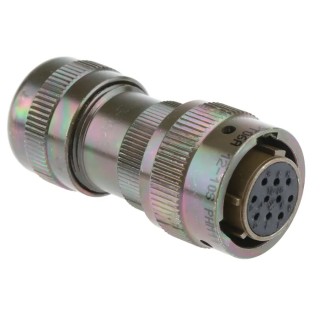 Glenair MIL Spec Circular Connector Copper Alloy Straight 10 Way Cable, Female and Male Contacts, Shell Size 12 IPT06