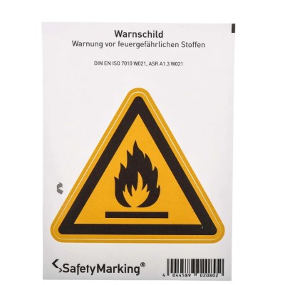 Wolk Hazard Warning Sign Label Self-Adhesive Polyvinyl Chloride 100mm x 100mm 21.0151