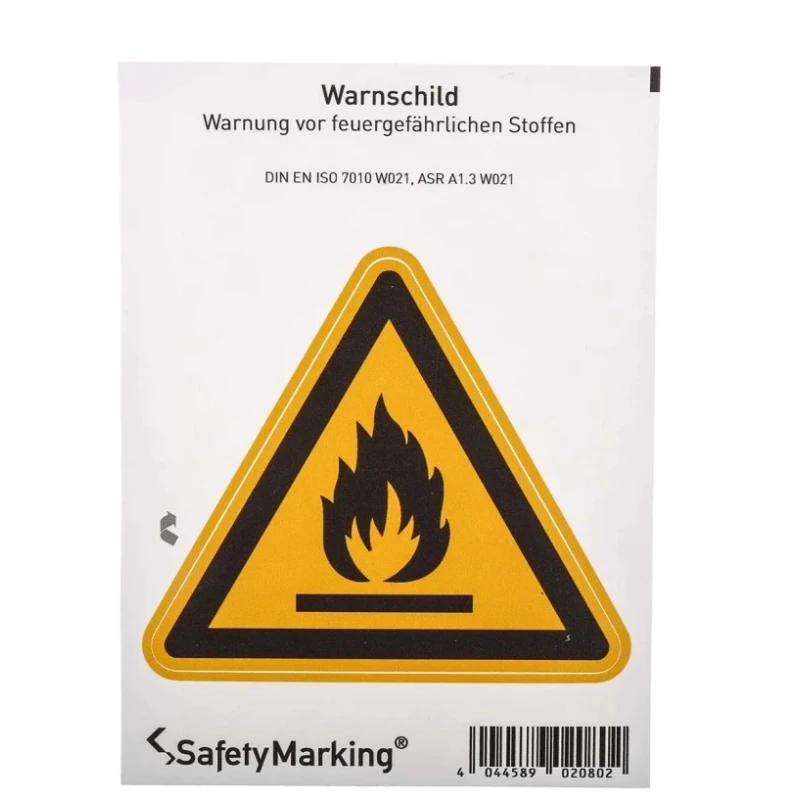 Wolk Hazard Warning Sign Label Self-Adhesive Polyvinyl Chloride 100mm x 100mm 21.0151