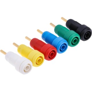 Staubli Female Banana Socket 2 mm Connector with Solder Connection Termination, Gold Plated, Brass Contact, Polyamide 20985
