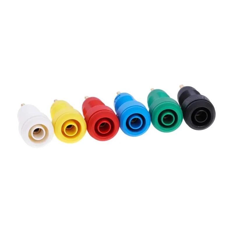 Staubli Female Banana Socket 2 mm Connector with Solder Connection Termination, Gold Plated, Brass Contact, Polyamide 20985