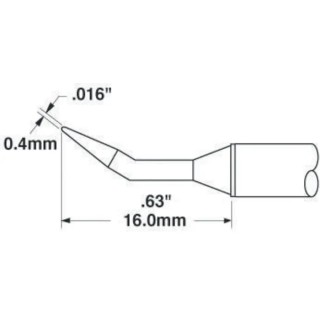 Metcal 0.4 mm Conical 16 mm Soldering Iron Tip STTC-040