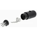 RS PRO 6 Pole Straight Standard DIN Plug Zinc Alloy Housing Brass Contacts Silver Plated 2A 34V AC/DC 110-2848