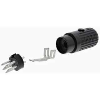RS PRO 6 Pole Straight Standard DIN Plug Zinc Alloy Housing Brass Contacts Silver Plated 2A 34V AC/DC 110-2848