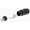 RS PRO 6 Pole Straight Standard DIN Plug Zinc Alloy Housing Brass Contacts Silver Plated 2A 34V AC/DC 110-2848