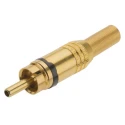 RS PRO Gold Black Straight Cable RCA Plug, Gold Plated Contacts, 50V, 5A Current 110-3784